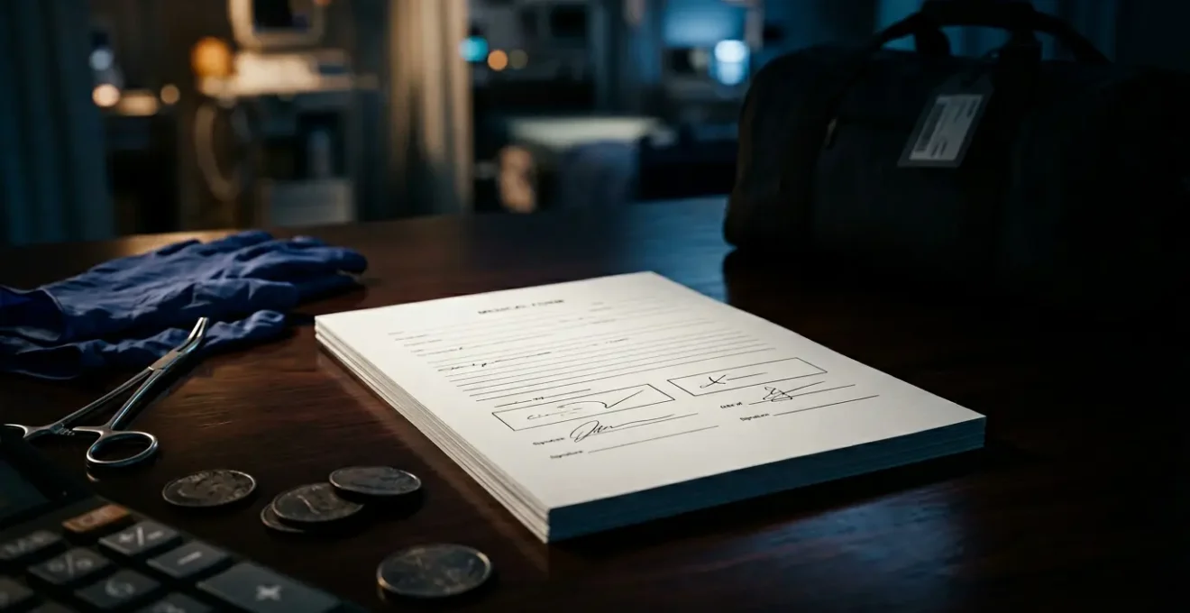 Rappresentazione concettuale dei rischi nascosti nei pacchetti chirurgia estetica low-cost