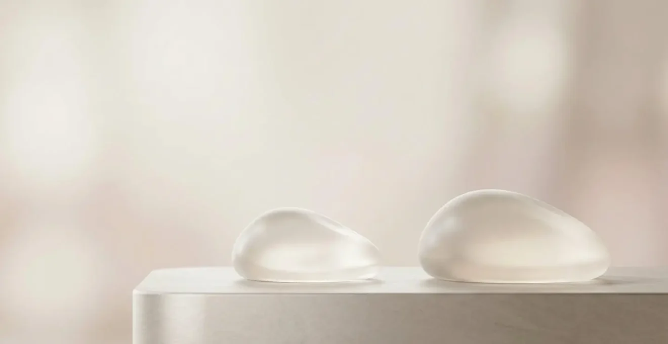 Composizione editoriale che illustra la scelta armoniosa della taglia delle protesi mammarie