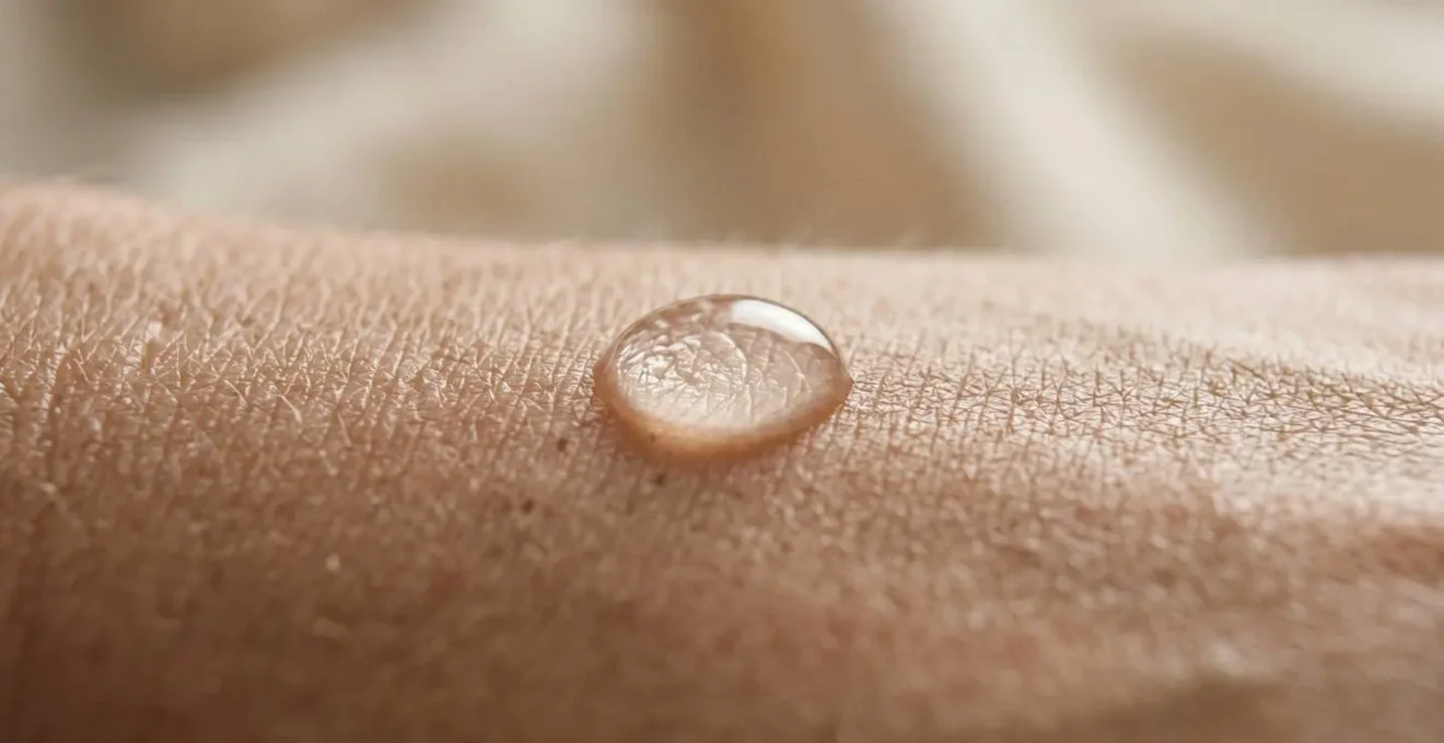 Dettaglio macro della texture della pelle che mostra l'effetto della biostimolazione