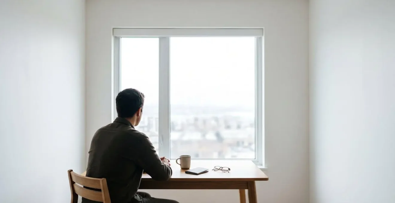 Composizione minimalista che evoca la riflessione profonda sulle scelte mediche internazionali