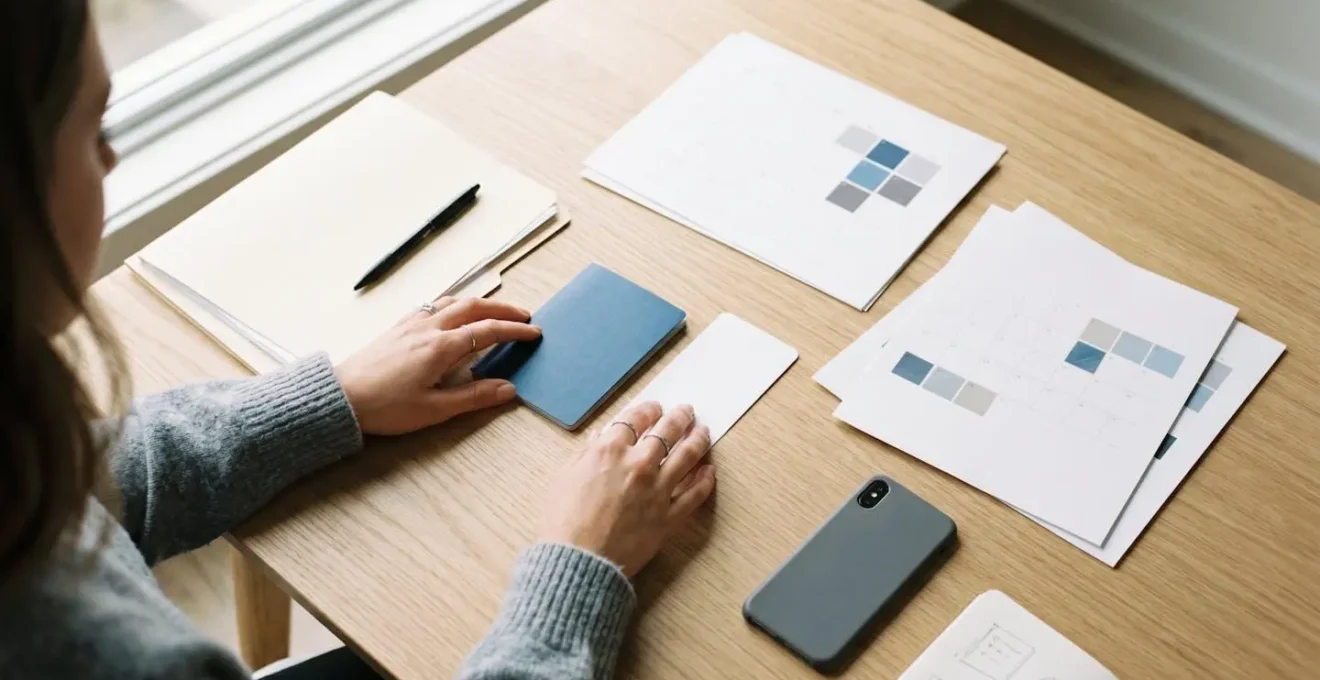 Vista dall'alto di planning organizzativo per viaggio medico con calendario e documenti essenziali