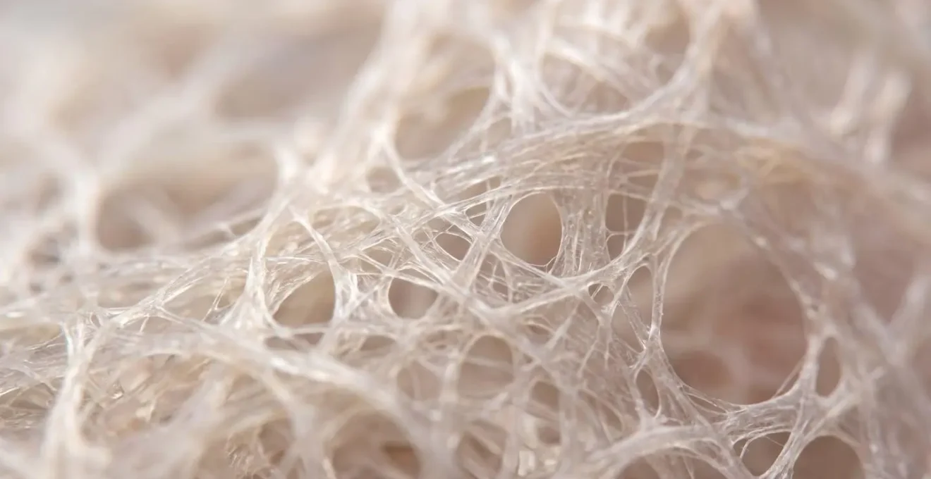 Dettaglio macro della struttura del collagene cutaneo
